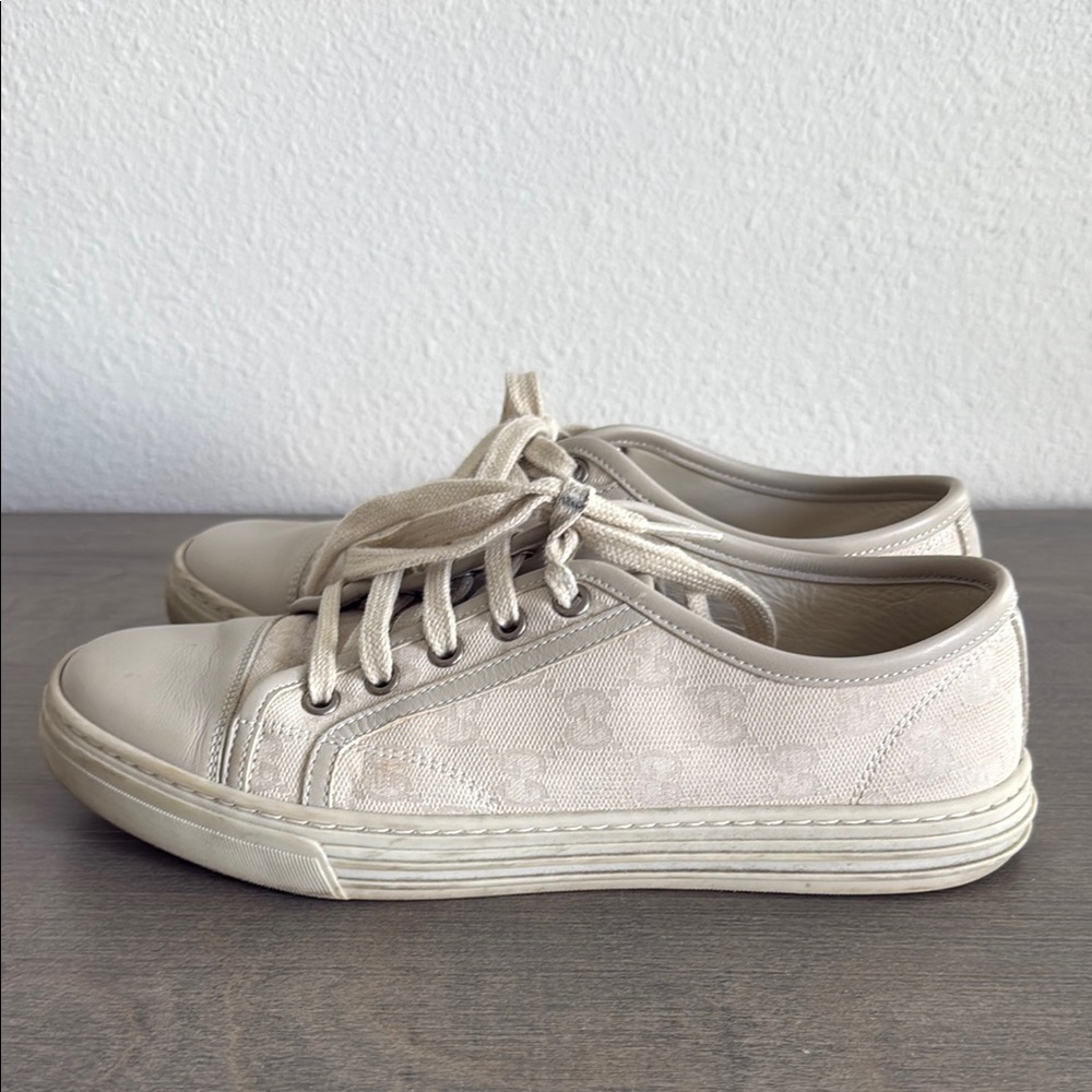 Gucci 426187 Women's Cream Sneakers Size 37